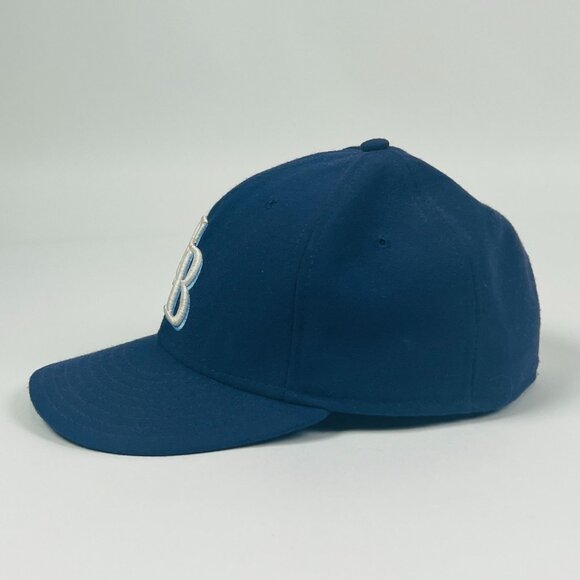 New Era Vintage Style MLB Tampa Bay Rays Baseball Hat Fitted Navy Blue TB Cap - Picture 3 of 5